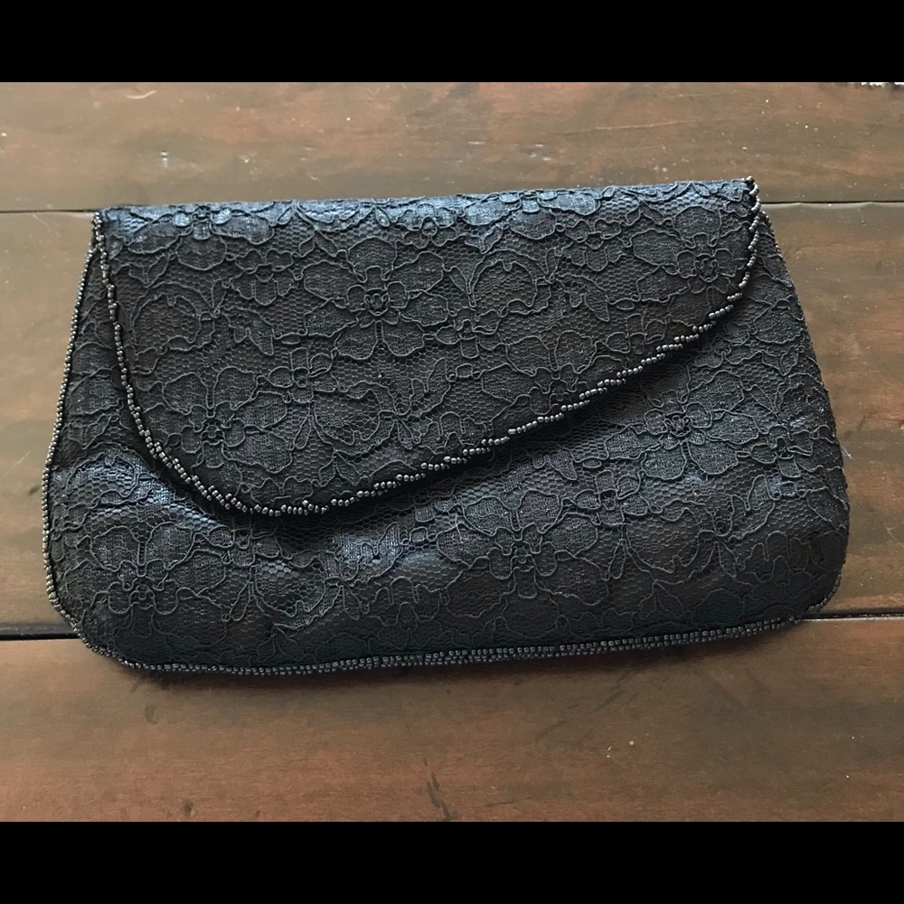 Lace Evening Clutch with bead detail